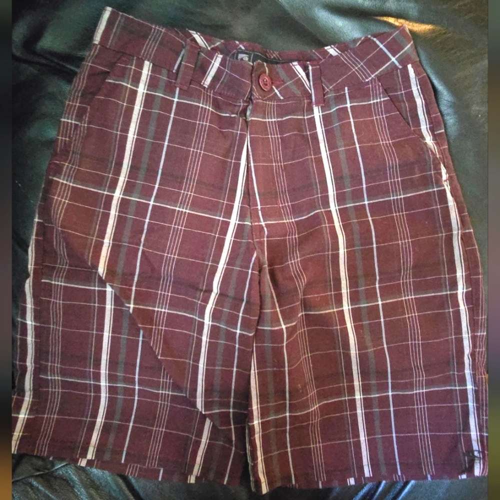 O'Neill Burgundy/Brown Flat Front long Slacks/Shorts SzSM 26"